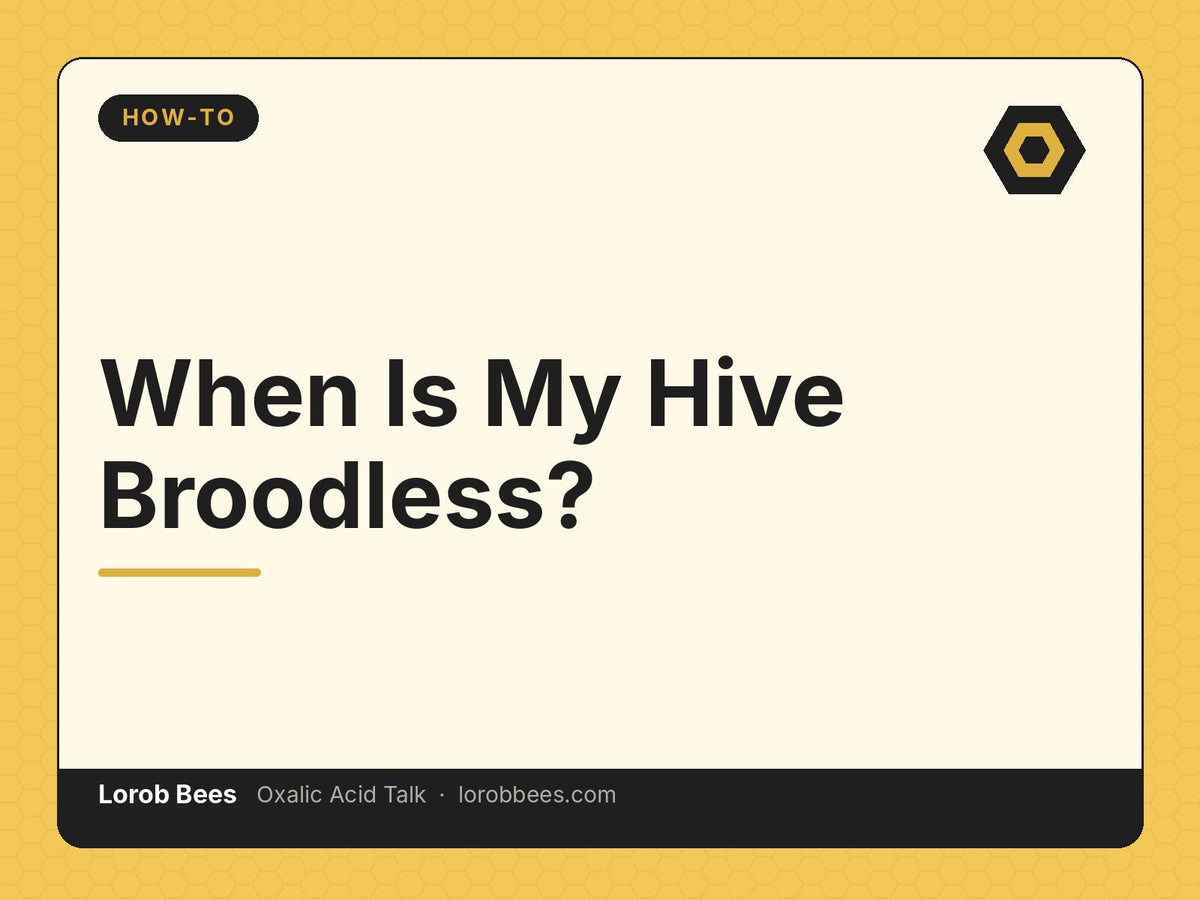 When Is My Hive Broodless? – Lorob Bees Oxalic Acid Talk
