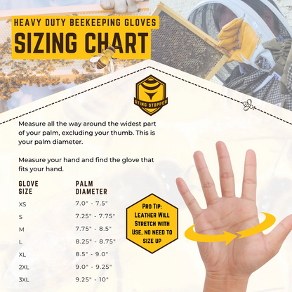 Heavy Duty Goat Skin Beekeeping Gloves Sting Stopper