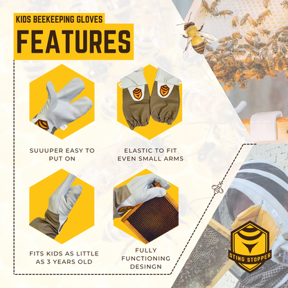 Kids Beekeeping Gloves Sting Stopper