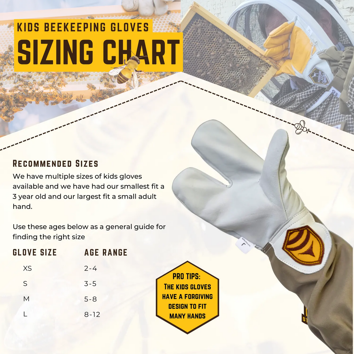 Kids Beekeeping Gloves Sting Stopper
