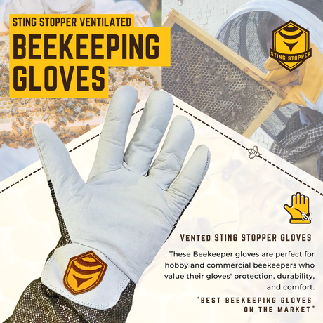 Ventilated Goat Skin Beekeeping Gloves