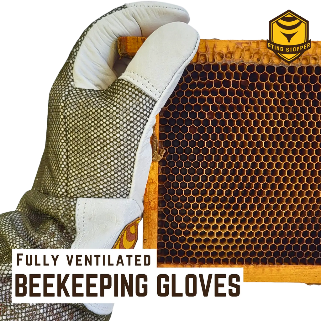 Ventilated Goat Skin Beekeeping Gloves Sting Stopper