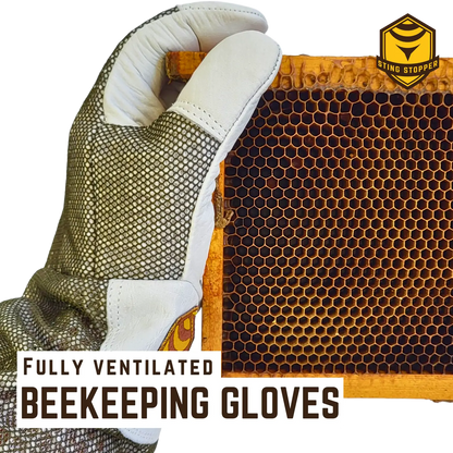 Ventilated Goat Skin Beekeeping Gloves Sting Stopper